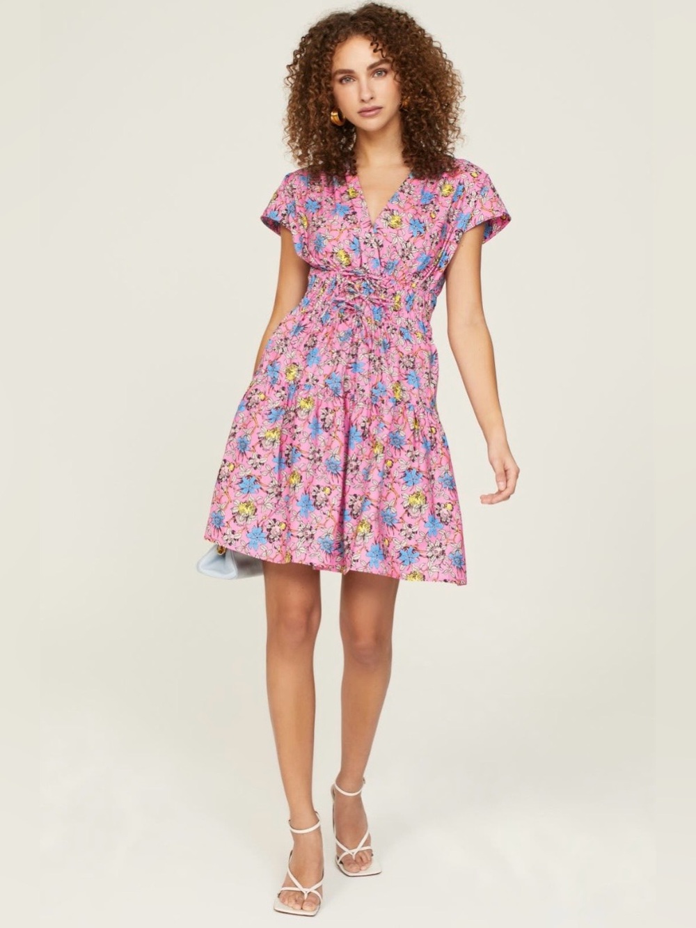 Derek Lam 10 Crosby~Pink Floral Tie Waist Mini Dress~Size 40 (US 4-6)~$400~
